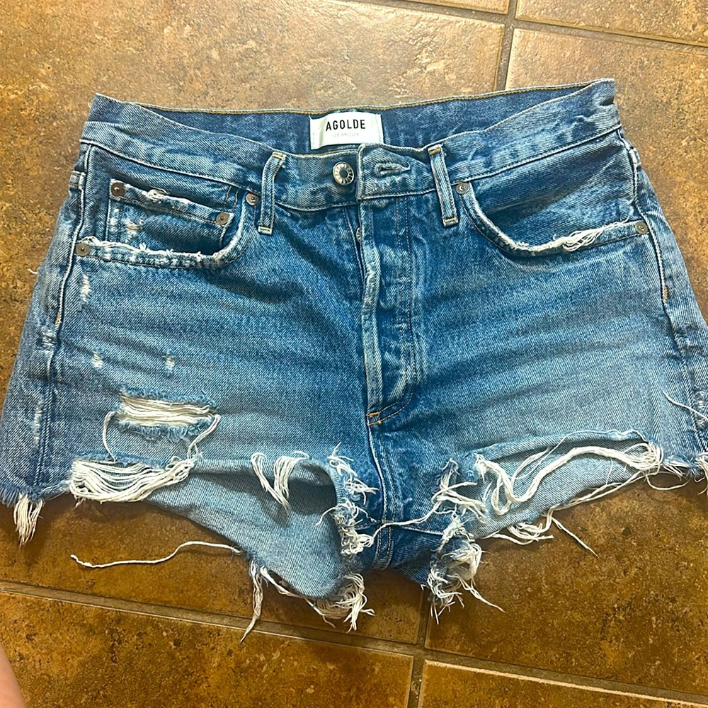 Agolde cutoff denim shorts-size 26
